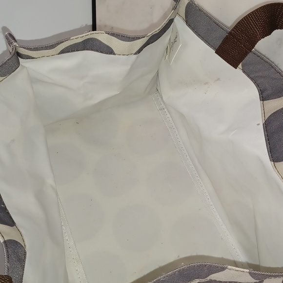 Thirty-One Organizing Keep It Caddy Tote Real Mod Dot Large Circles Gray Taupe - Picture 11 of 17